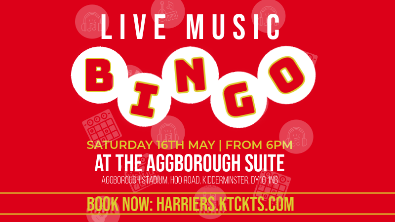 Live Music Bingo at the Aggborough Suite!