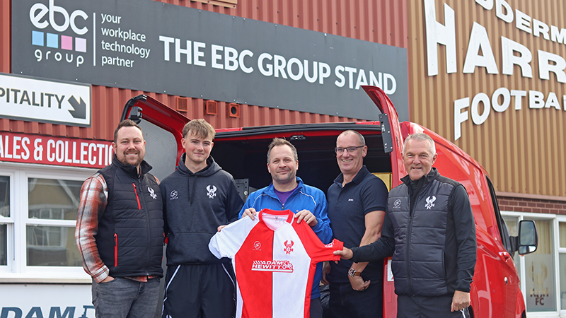 Harriers Foundation donate kit to Aid through Football
