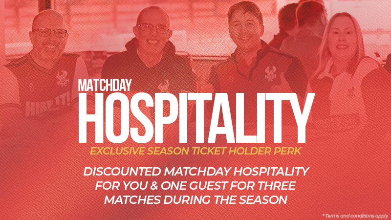 Discounted hospitality with your Season Ticket