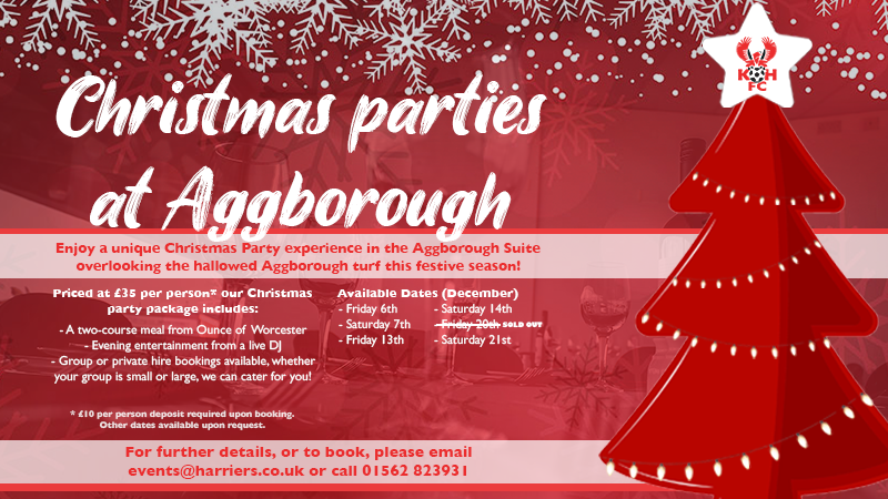 Christmas parties at Aggborough